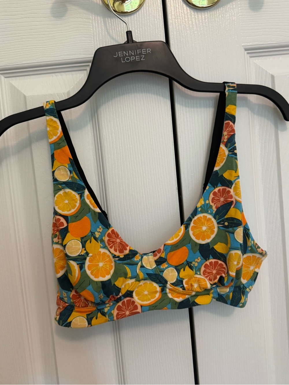 MeUndies Citrus-Print Bralette in Teal, Orange, Yellow
